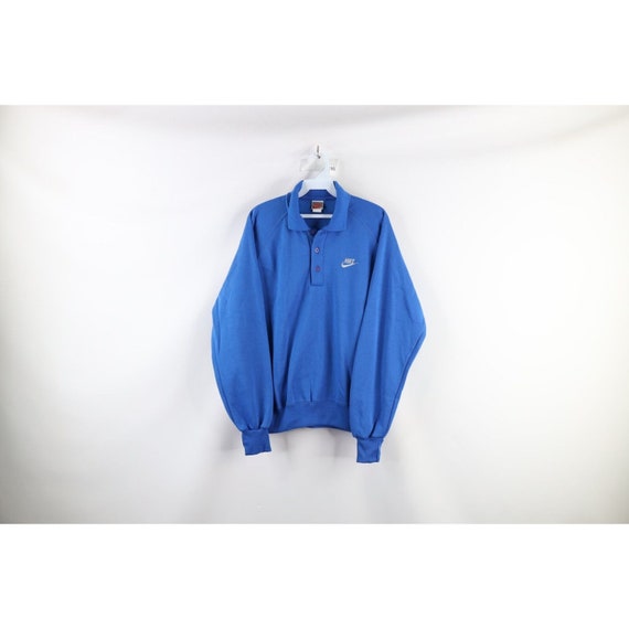 90s Nike Mens M Mini Swoosh Collared Pullover Swea