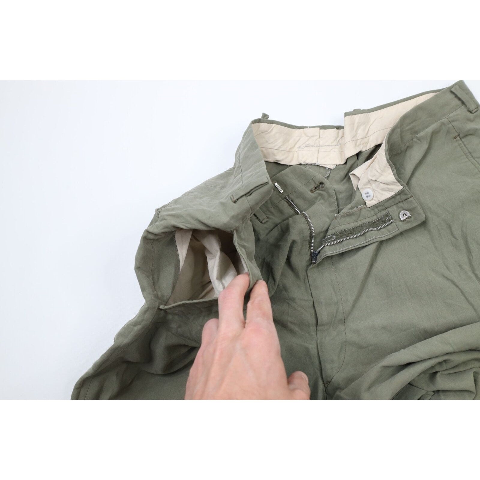 専用vintage 1980s rayon gabardine slacks Vtg 40s Streetwear Mens 36x31 Rayon Gabardine Pleated Cuffed