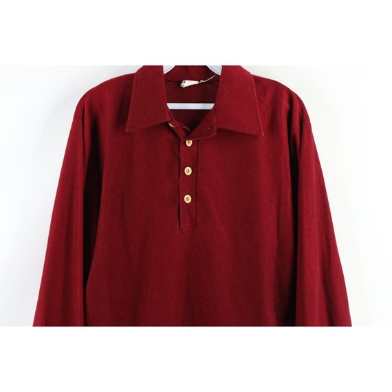 70s Streetwear Mens Medium Blank Velour Collared … - image 3