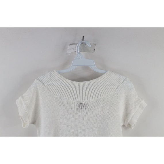 70s Streetwear Womens Small Blank Cotton Knit Sho… - image 6