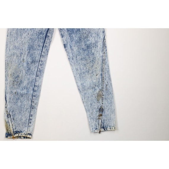 90s Streetwear Womens 13 Distressed Acid Wash Zip… - image 4