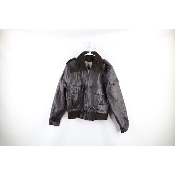 70s Streetwear Mens Large Distressed Faux Leather… - image 1
