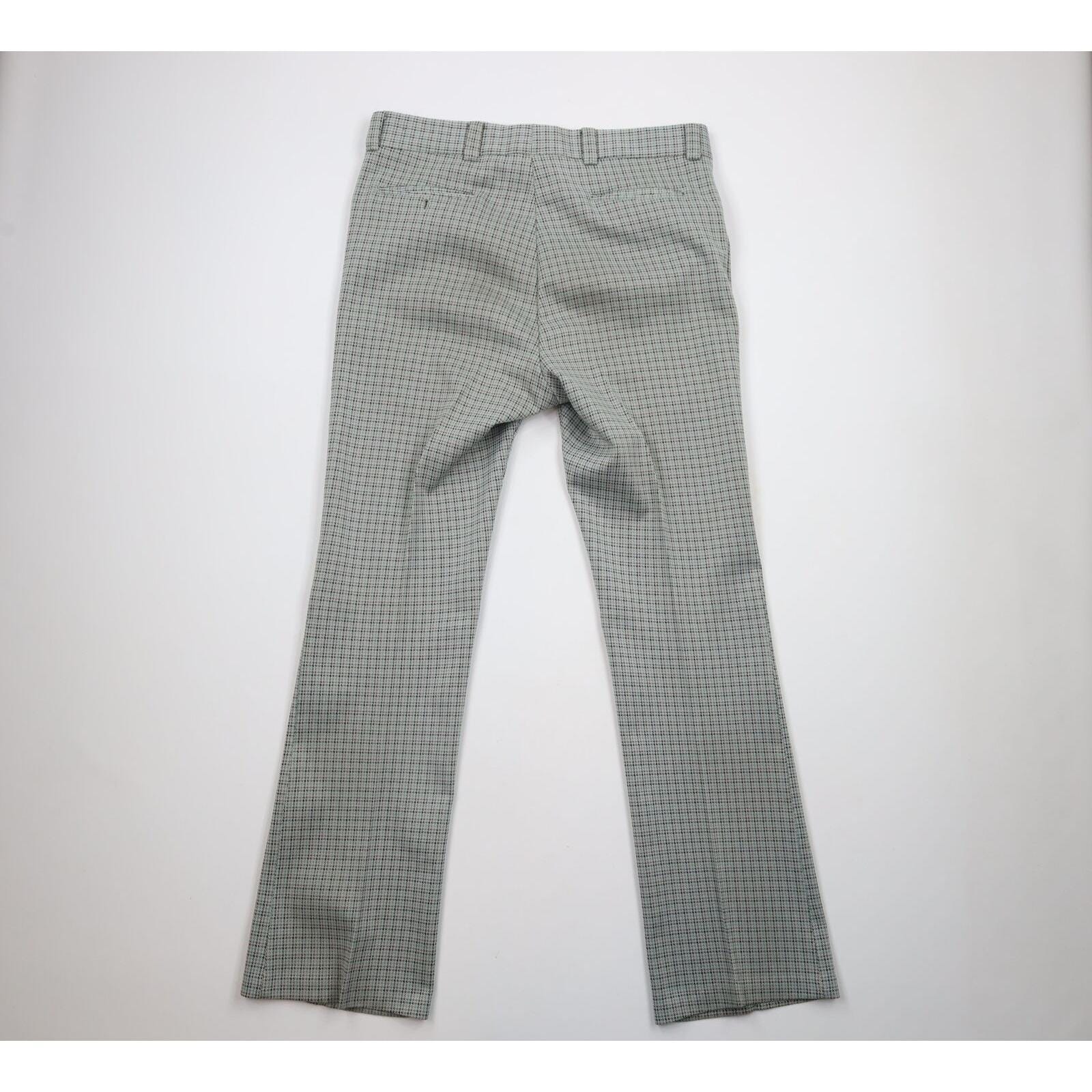 60s 70s Streetwear Mens 36x34 Distressed Knit Wide Leg Bell