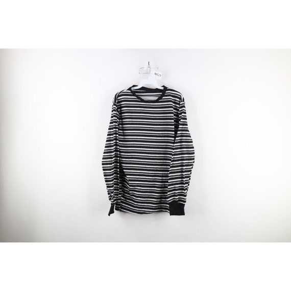 90s Streetwear Mens Large Faded Striped Thermal W… - image 1
