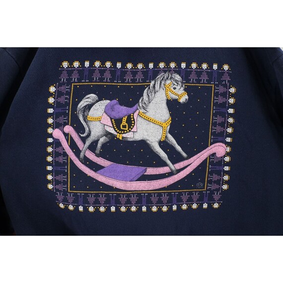 90s Streetwear Womens Large Faded Rocking Horse C… - image 4