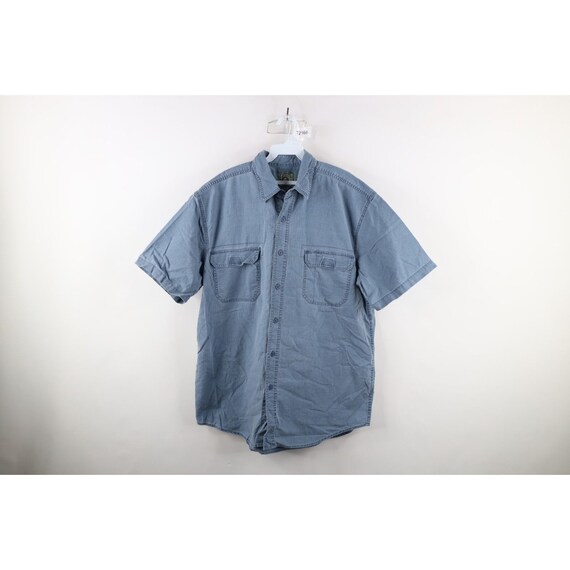 90s Streetwear Mens Large Faded Stonewash Collare… - image 1