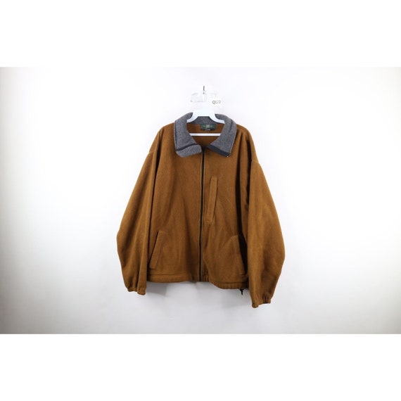 90s Orvis Mens Large Faded Blank Full Zip Fleece … - image 1