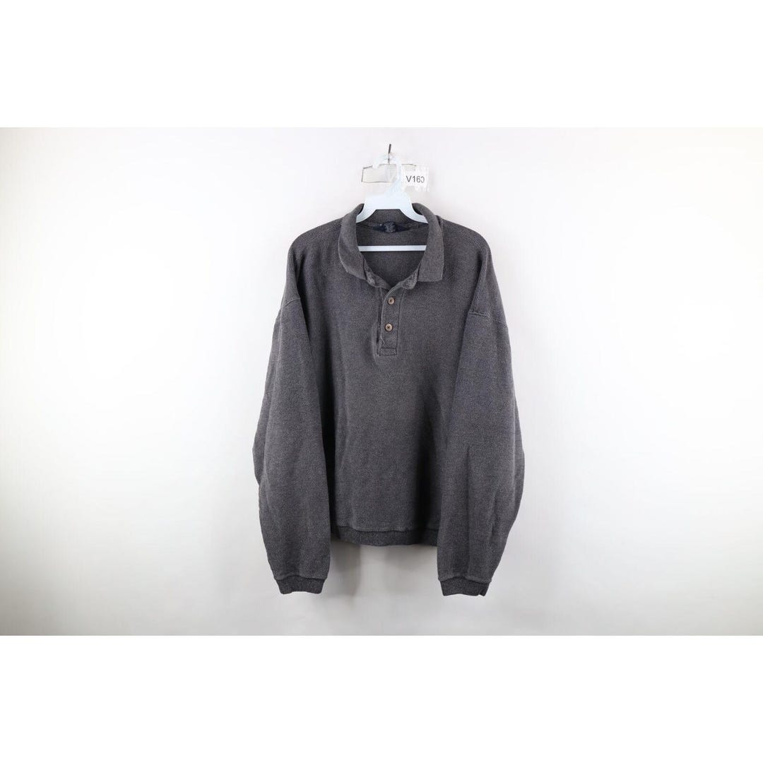 90s used LAND´END polo sweat navy USA製