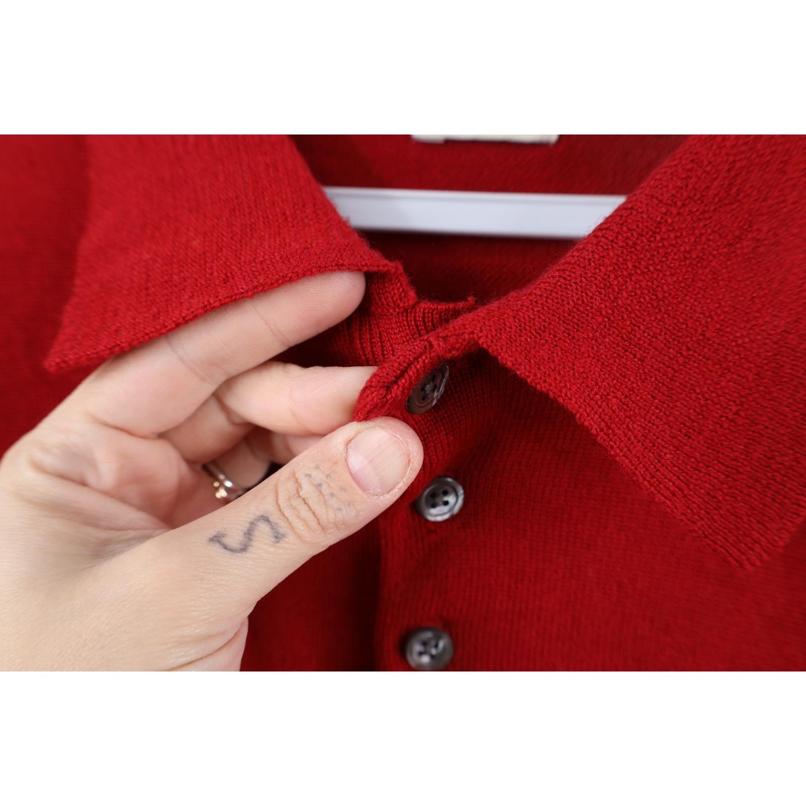 トップス 90s gap wool Knit Polo Shirt 90s Gap Mens Small Blank Merino Wool Knit Collared Polo