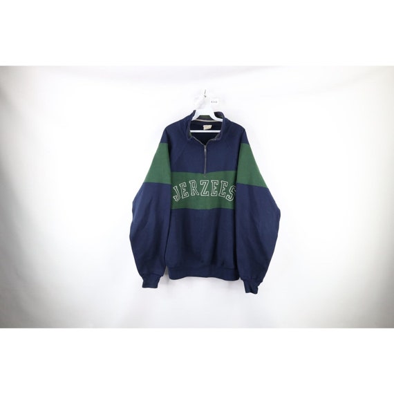 90s Jerzees Mens XL Faded Spell Out Color Block Ha