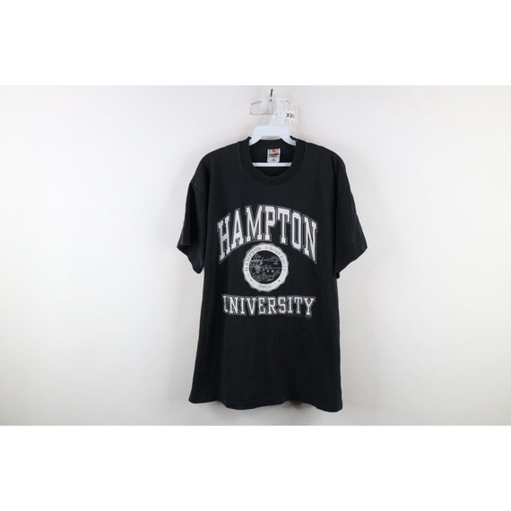 90s Mens XL Faded Spell Out Hampton University Sho