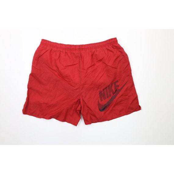 90s Nike Mens Large Faded Big Swoosh Lined Shorts… - image 7