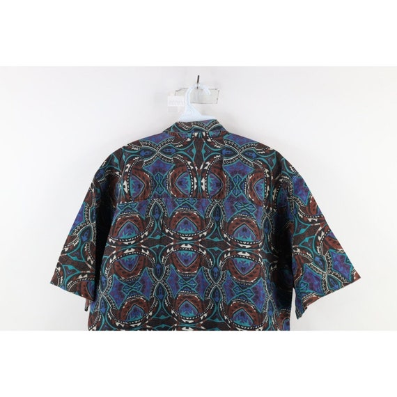 90s Streetwear Mens Large Faded Abstract Collared… - image 9