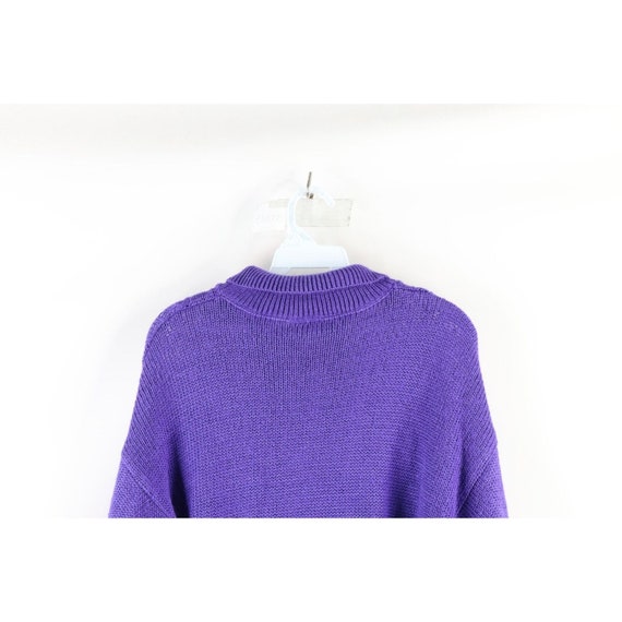 90s Streetwear Womens Large Cable Knit Collared P… - image 7