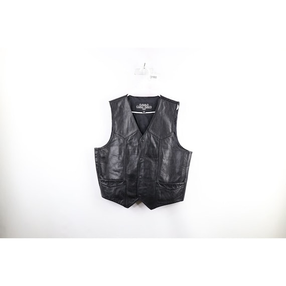 90s Streetwear Mens 46 Distressed Blank Leather M… - image 1