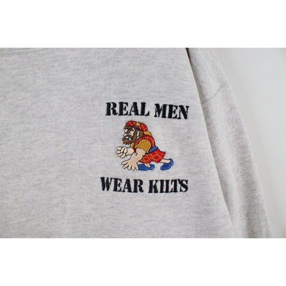 90s Mens Medium Spell Out Real Men Wear Kilts Cre… - image 4