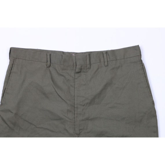 50s Streetwear Mens 36 Flat Front Cotton Twill Ch… - image 2