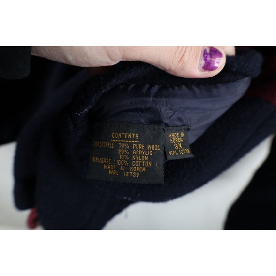 90s Streetwear Womens 3XL Reversible Wool Color B… - image 7
