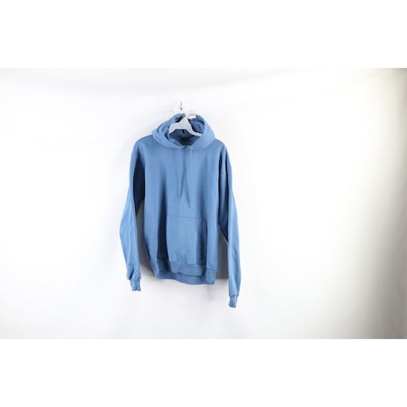 90s Streetwear Mens Size Small Faded Blank Hoodie… - image 1