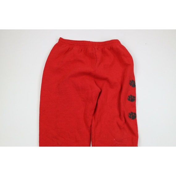 90s Streetwear Mens XL Faded Paw Print Sweatpants… - image 2
