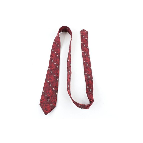 40s 50s Rockabilly Brocade Silk Skinny Neck Tie D… - image 3