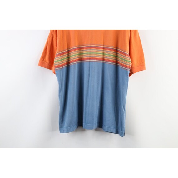 90s Gap Mens XL Faded Rainbow Striped Color Block… - image 3