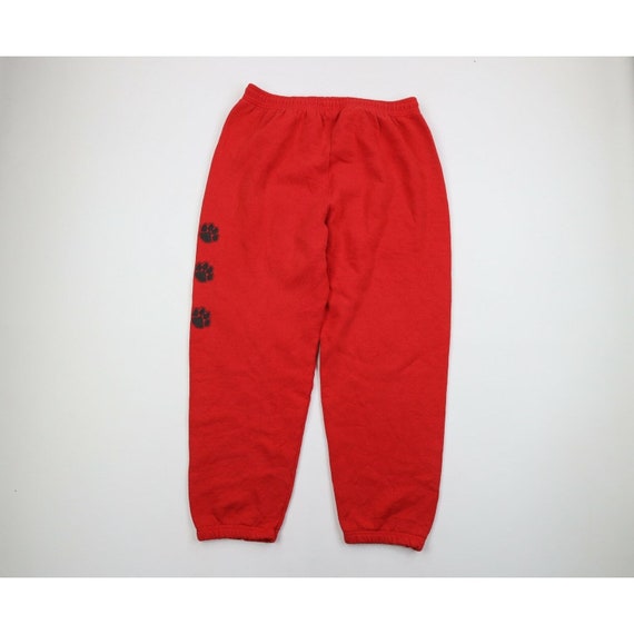 90s Streetwear Mens XL Faded Paw Print Sweatpants… - image 8