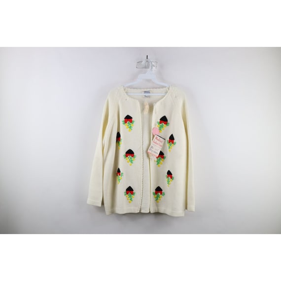Deadstock Vintage 70s Womens Large Crewel Embroid… - image 1