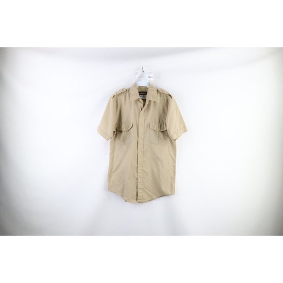 70s Streetwear Mens Medium Short Sleeve Safari Bu… - image 1