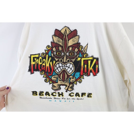 90s Streetwear Mens XL Spell Out Freaky Tiki Beac… - image 7