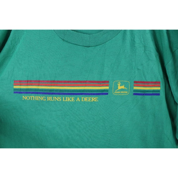 90s John Deere Mens XL Faded Spell Out Rainbow St… - image 4