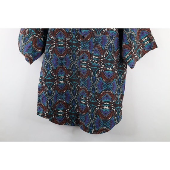 90s Streetwear Mens Large Faded Abstract Collared… - image 3