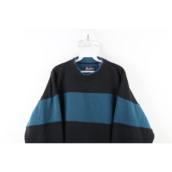90s Streetwear Hombres XL Descolorido Baggy Rayas Color Block