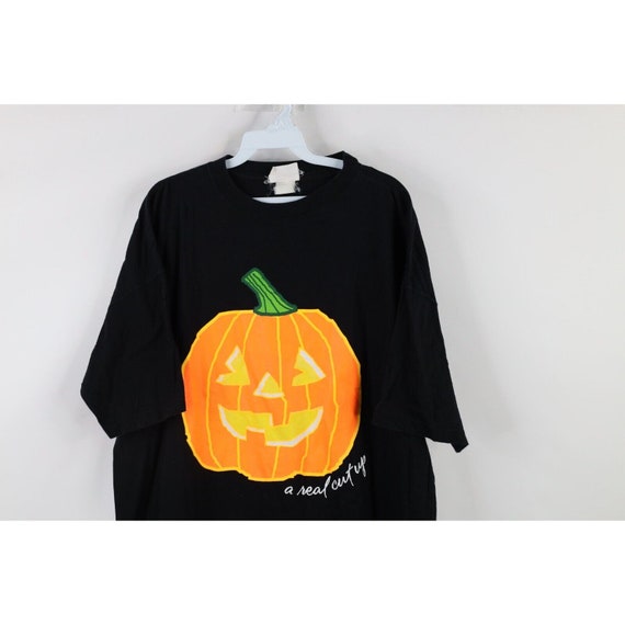 90s Streetwear Womens OSFA Faded Halloween Pumpki… - image 2