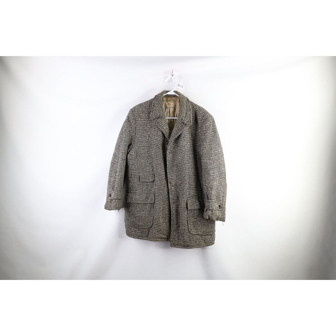 50s Streetwear Mens XL Distressed Quilt Lined Wool Tweed 50s Streetwear Mens XL Distressed Quilt Lined Wool Tweed
