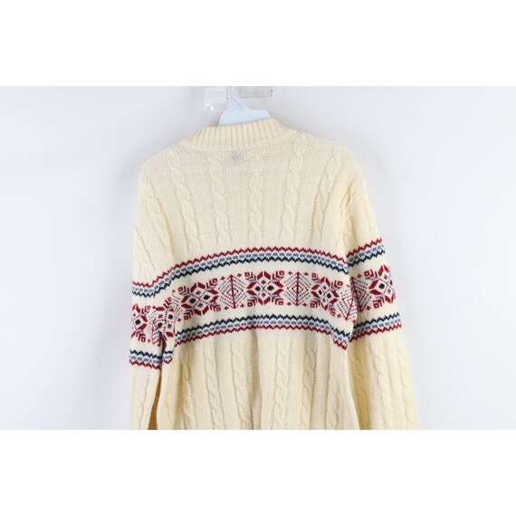 70s Streetwear Womens XL Nordic Fair Isle Cable K… - image 6