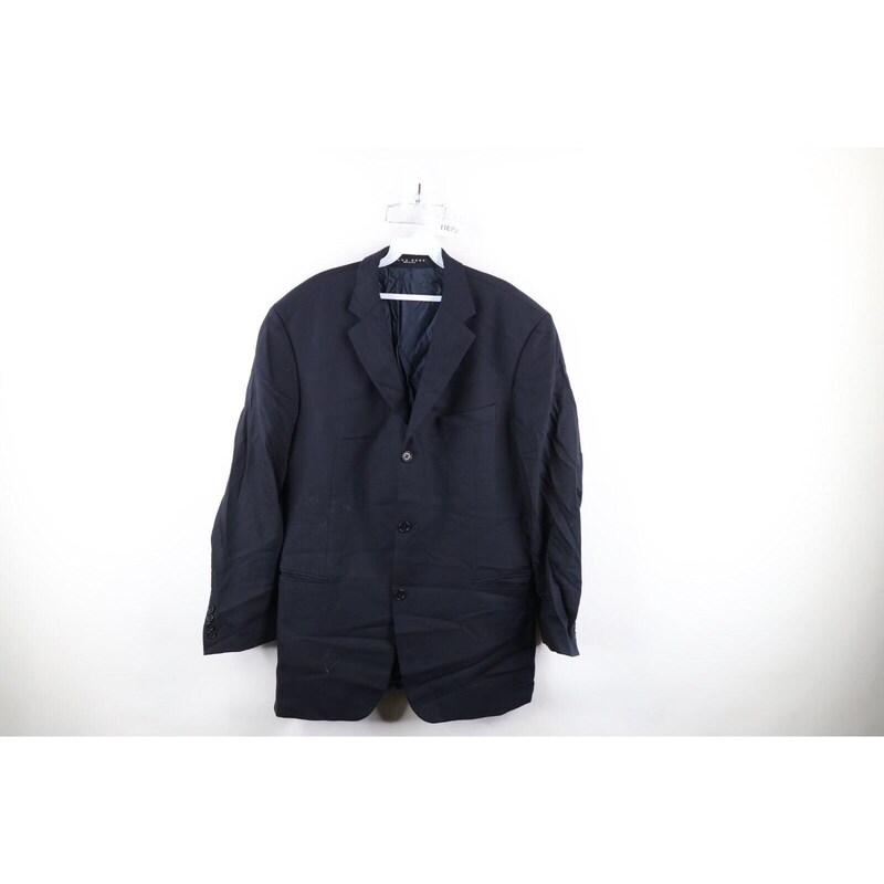 Hugo Boss Stretch Wool Tailored Jacket, Men's Size Small wool navy blue type Vintage Second Hand