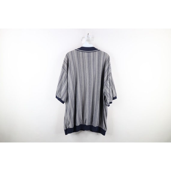 90s Streetwear Mens 2XL XXL Faded Striped Collare… - image 10