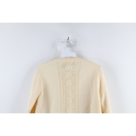50s 60s Streetwear Womens S Ribbed Knit Button Ca… - image 7