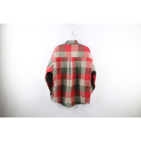 90s Streetwear Mens Large Thrashed Flannel Collar… - image 9