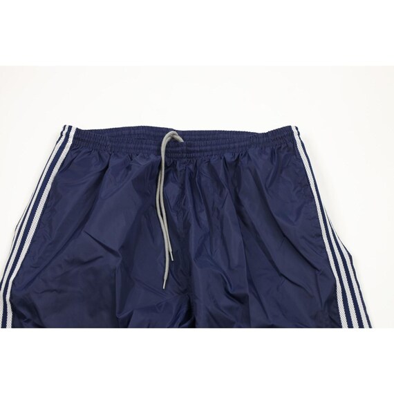 90s Adidas Mens 2XL Spell Out Striped Wide Leg Windbreaker
