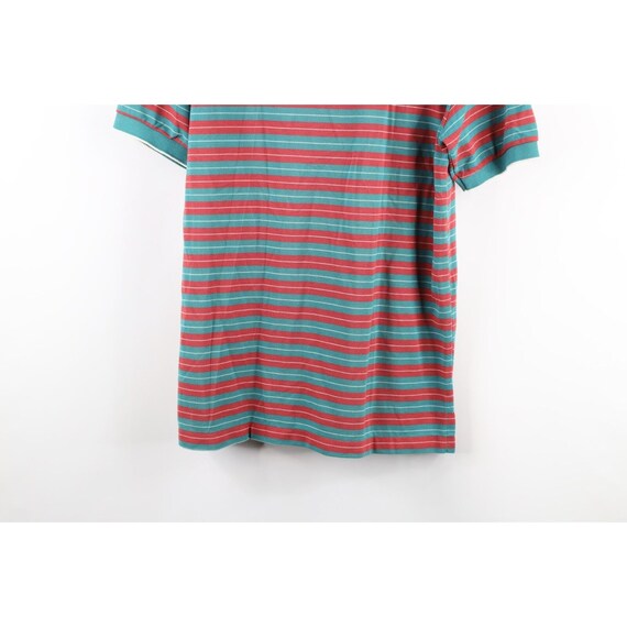 70s Streetwear Mens Medium Faded Striped Collared… - image 8