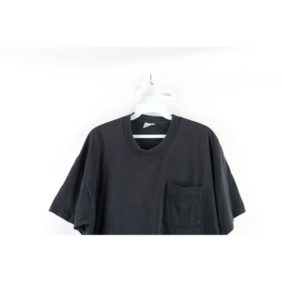 90s Streetwear Mens XL Distressed Blank Pocket T-… - image 2
