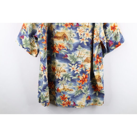 90s Streetwear Mens XLT All Over Print Flower Bea… - image 8