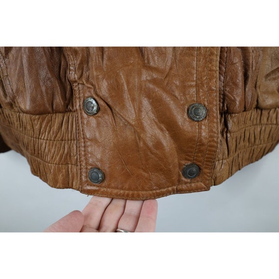 90s Streetwear Womens Medium Distressed Leather F… - image 6