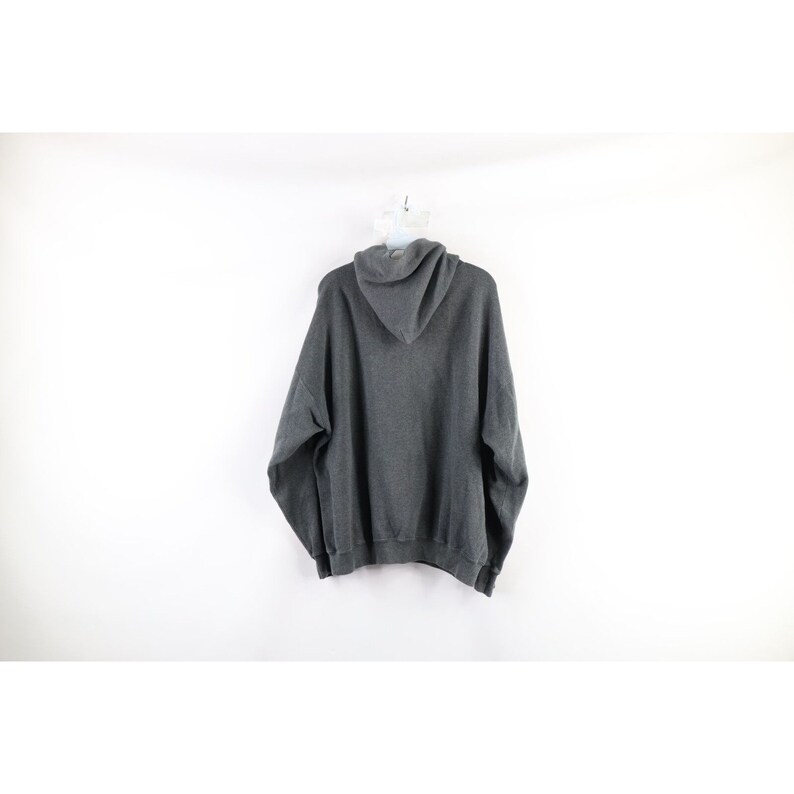 90s Streetwear Mens Size XL Distressed Blank Hoodie Sweatshirt Gray USA, Vintage Mens Blank Hoodie, 1990s Blank Hoodie, 1990s Sweatshirt image 7