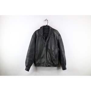 Vintage Black Leather Flight Jacket - Etsy Vintage Black Leather Flight Jacket - Etsy