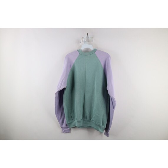 90s Streetwear Womens Large Blank Pastel Color Bl… - image 9