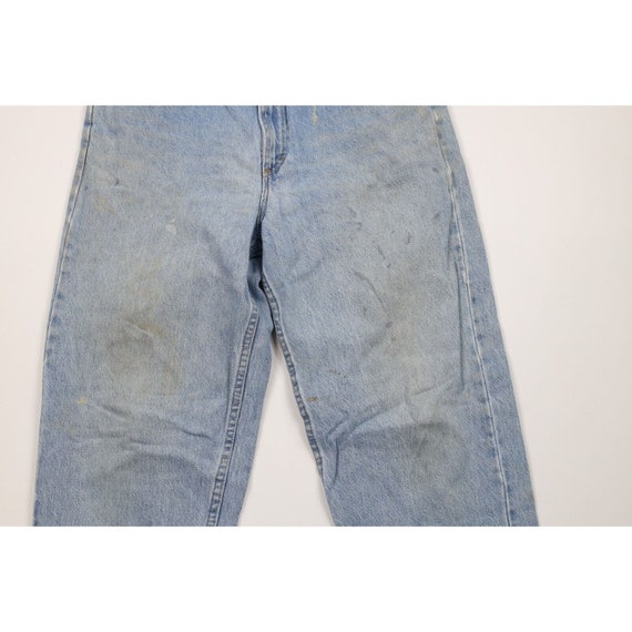 90s Streetwear Mens 34x30 Thrashed Tapered Leg De… - image 3