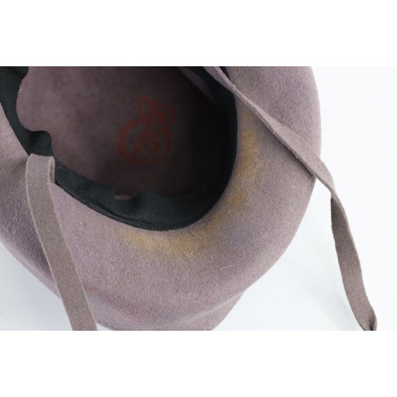 40s 50s Rockabilly Felt Wool Geometric Tilt Hat C… - image 9